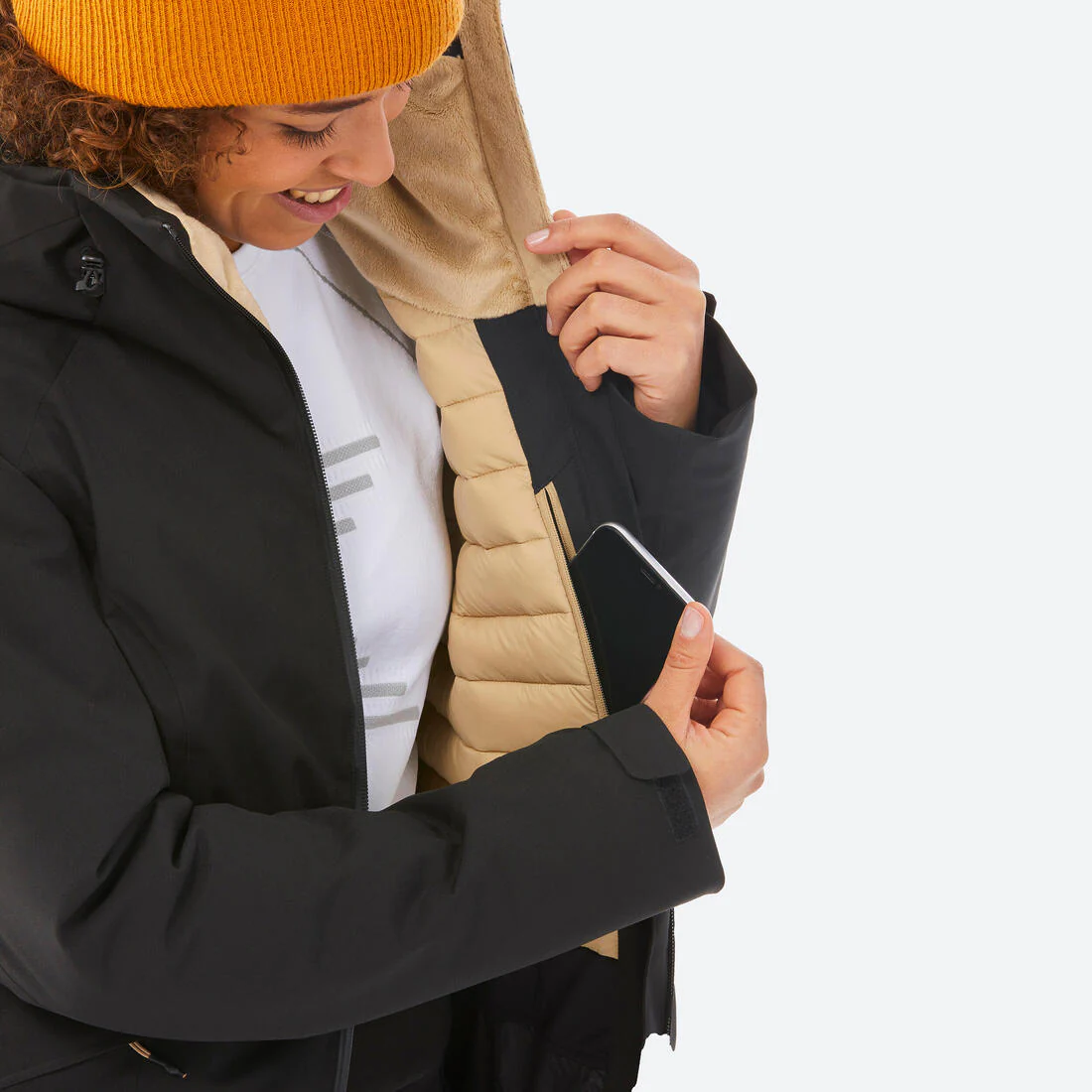 Chaqueta de Nieve Ski y Snowboard Mujer - Wedze 500 Impermeable Negra - Image 8