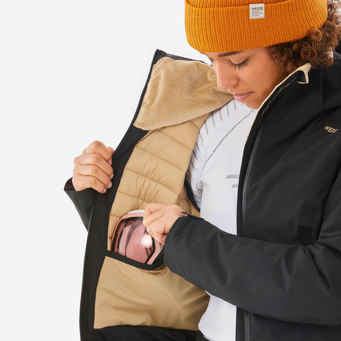 Chaqueta de Nieve Ski y Snowboard Mujer - Wedze 500 Impermeable Negra - Image 9