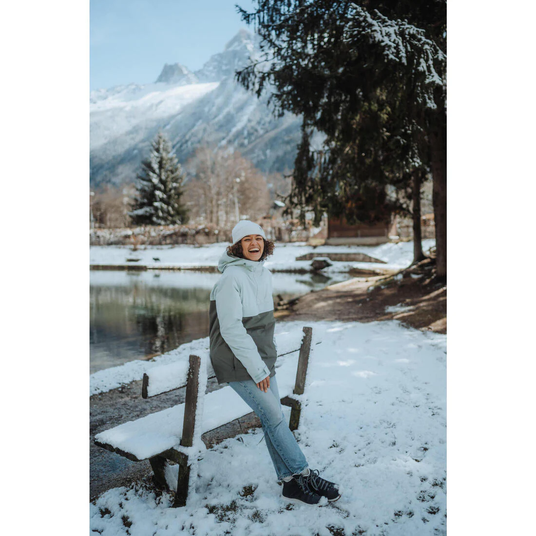 Chaqueta de Nieve Snowboard y Ski Mujer - Dreamscape 100 Impermeable 1/2 Cierre - Image 13