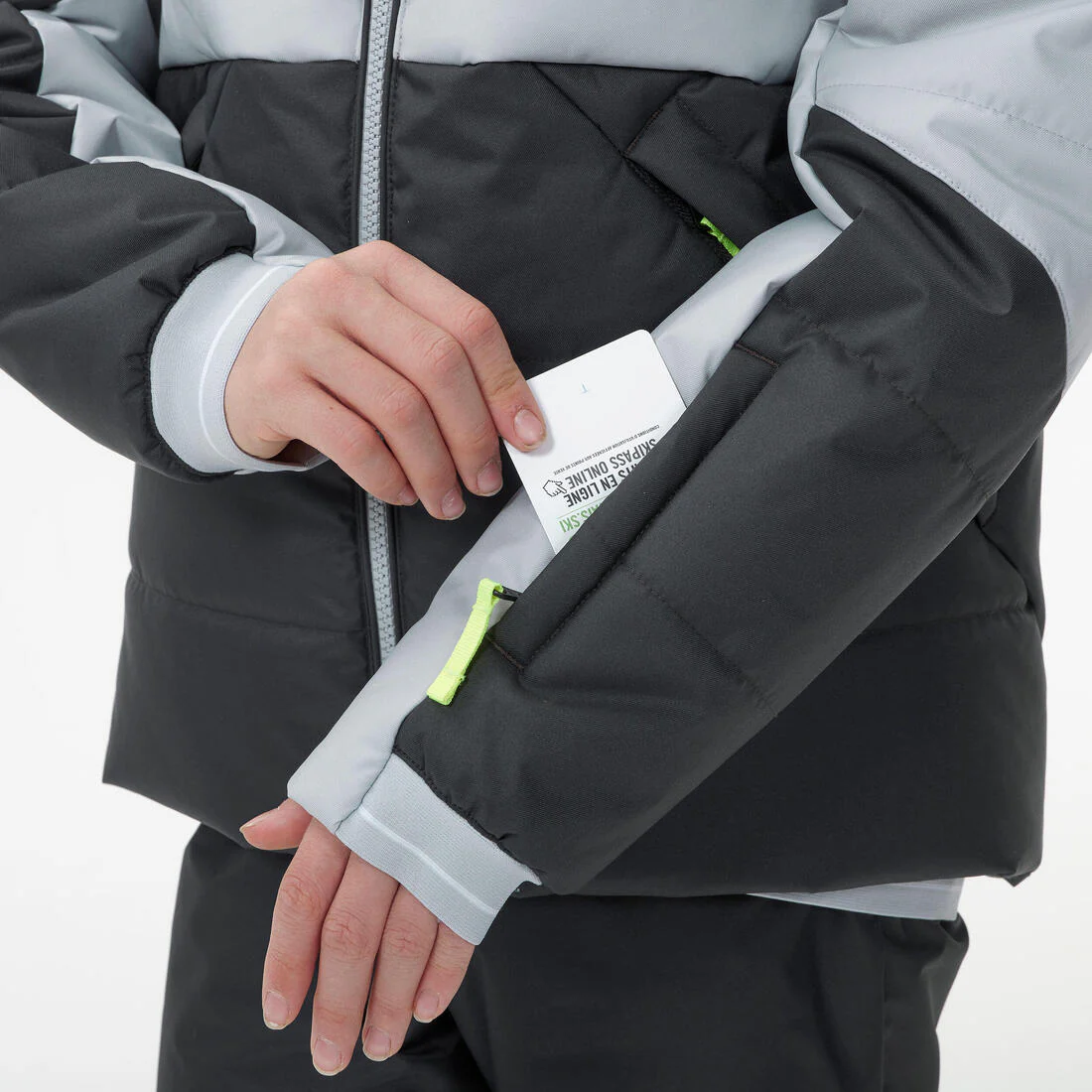 Chaqueta nieve niños ski blanco gris - 180 Warm - Image 4