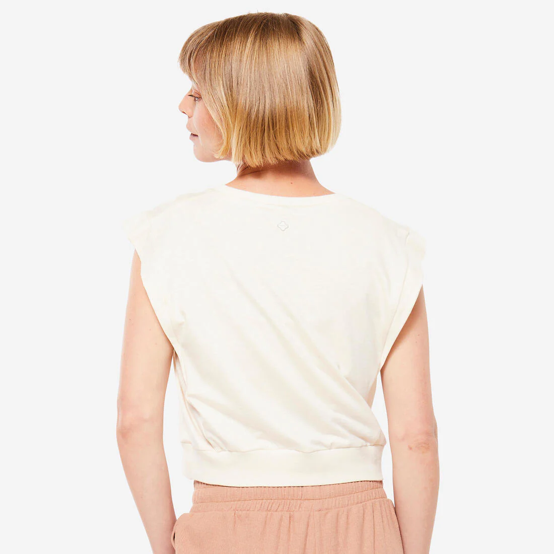 CROP TOP YOGA BEIGE HOLGADA - Image 5