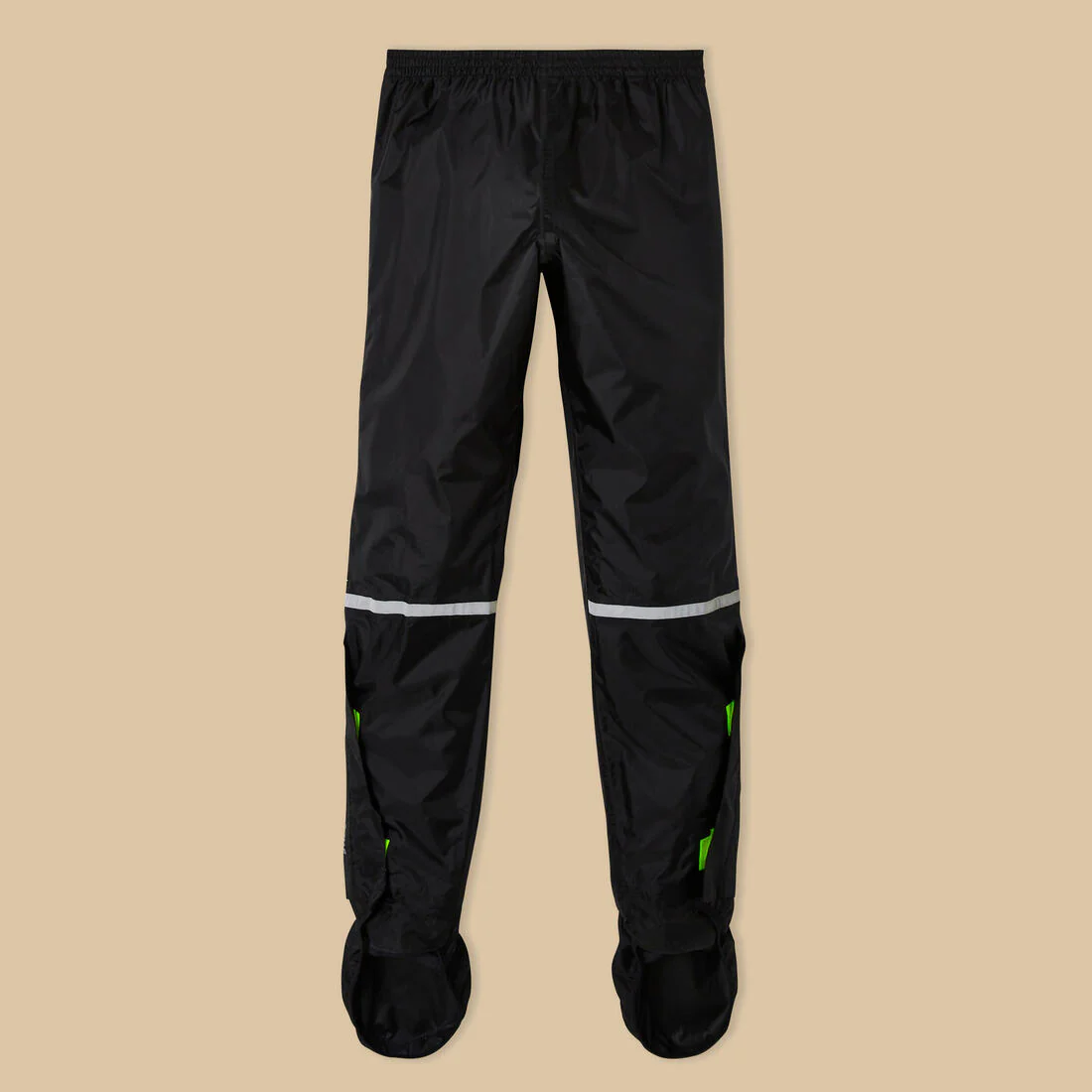 CUBREPANTALÓN CICLISMO URBANO 100 NEGRO IMPERMEABLE CUBRECALZADO INTEGRADO - Image 12