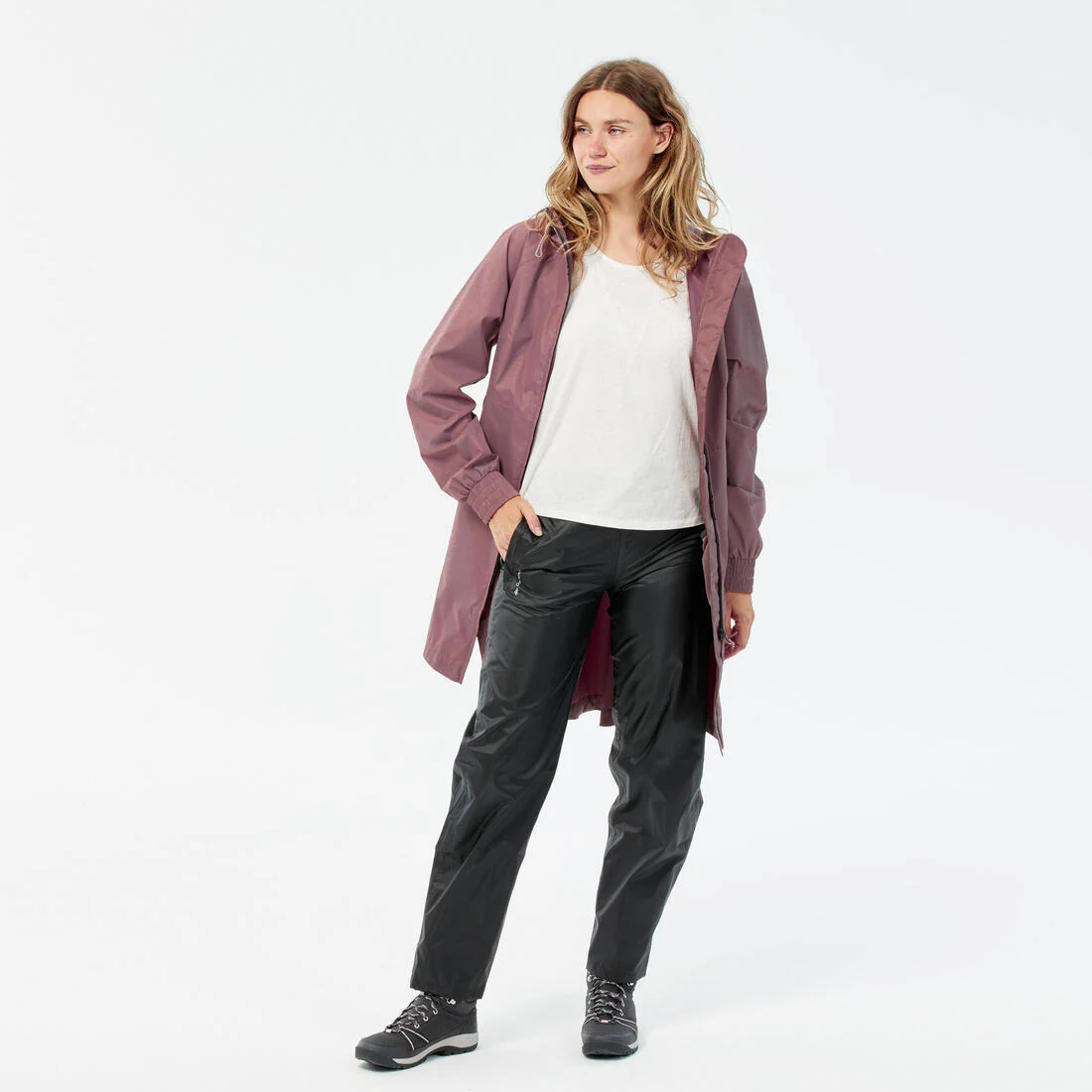 CUBREPANTALÓN IMPERMEABLE SENDERISMO MUJER RAINCUT NEGRO - Image 3