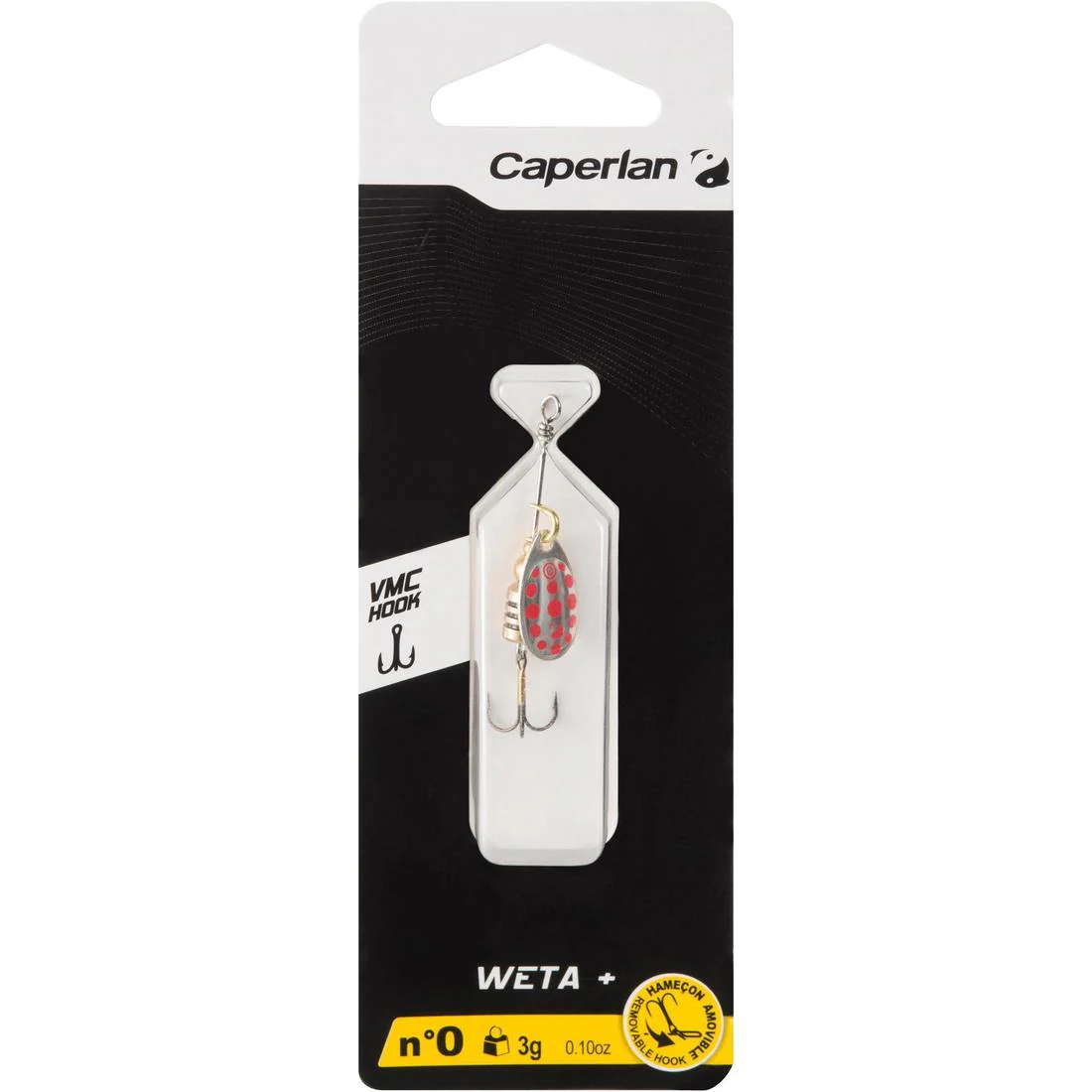 CUCHARILLA GIRATORIA PESCA DE DEPREDADORES WETA + Nº 0 PLATEADO PUNTOS ROJOS - Image 4