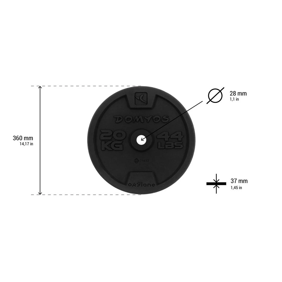 DISCOS PARA PESAS 28 MM Y 0,5 KG (VALOR VARÍA SEGÚN PESO) - Image 2