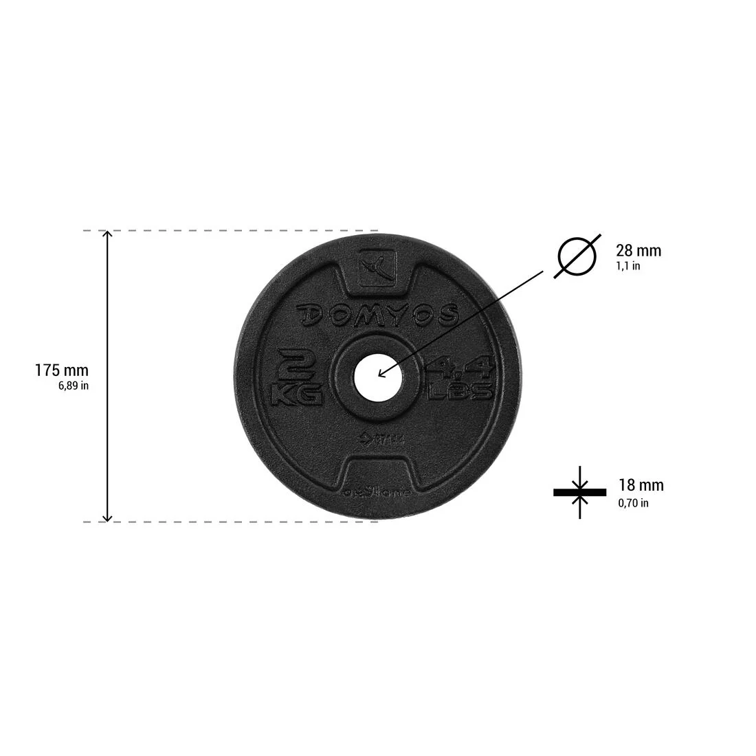 DISCOS PARA PESAS 28 MM Y 0,5 KG (VALOR VARÍA SEGÚN PESO) - Image 5