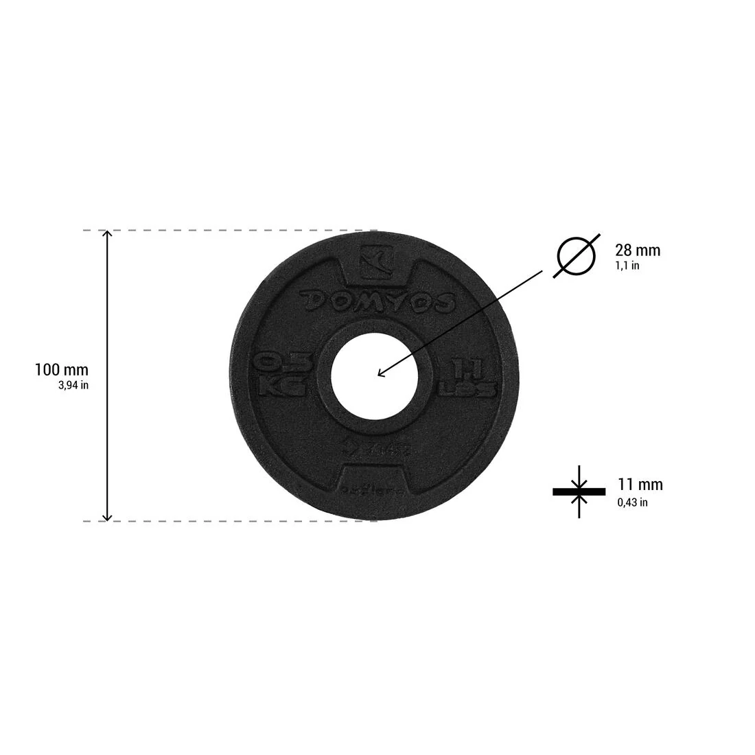 DISCOS PARA PESAS 28 MM Y 0,5 KG (VALOR VARÍA SEGÚN PESO) - Image 7