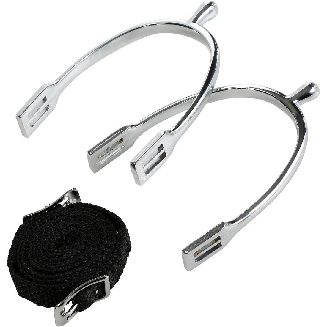 Espuelas Equitación Niños Punta Redonda + Correas 15 mm - Image 3