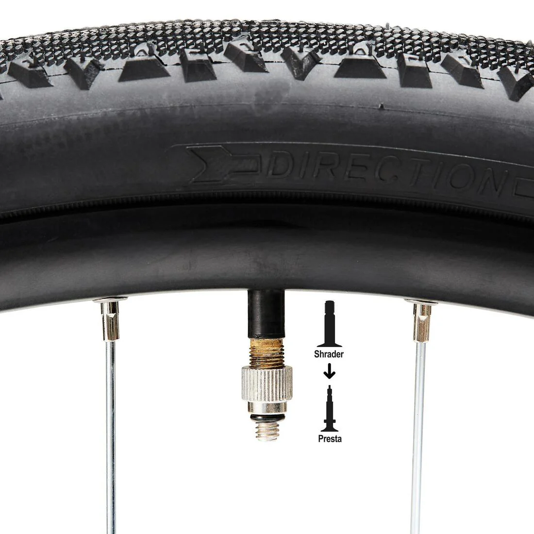 EXTENSOR DE BOMBÍN DE CICLISMO FLEXIBLE CON ADAPTADORES DE VÁLVULAS - Image 3