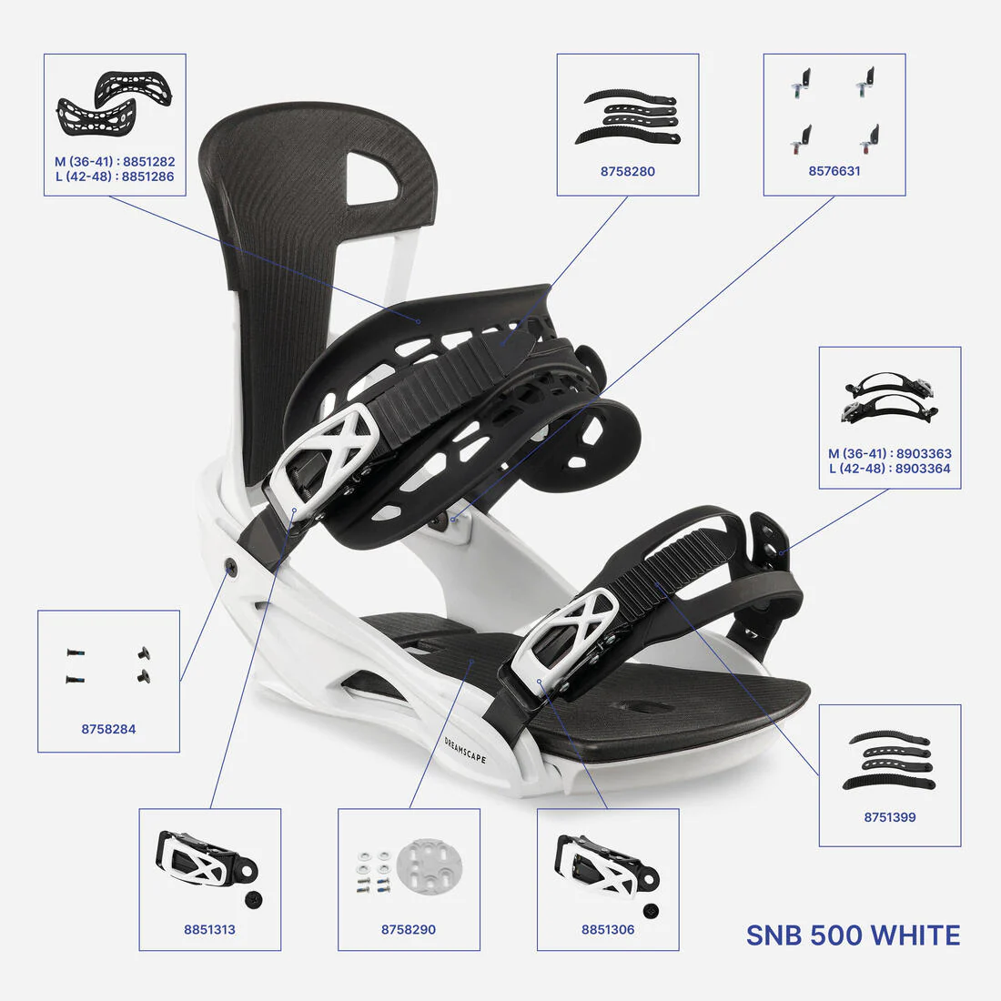 FIJACIONES SNOWBOARD ALL MOUNTAIN/FREESTYLE SNB 500 BLANCAS - Image 10