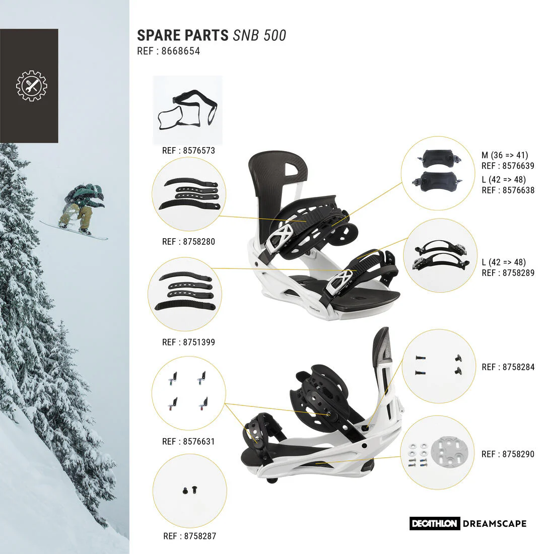 FIJACIONES SNOWBOARD ALL MOUNTAIN/FREESTYLE SNB 500 BLANCAS - Image 2