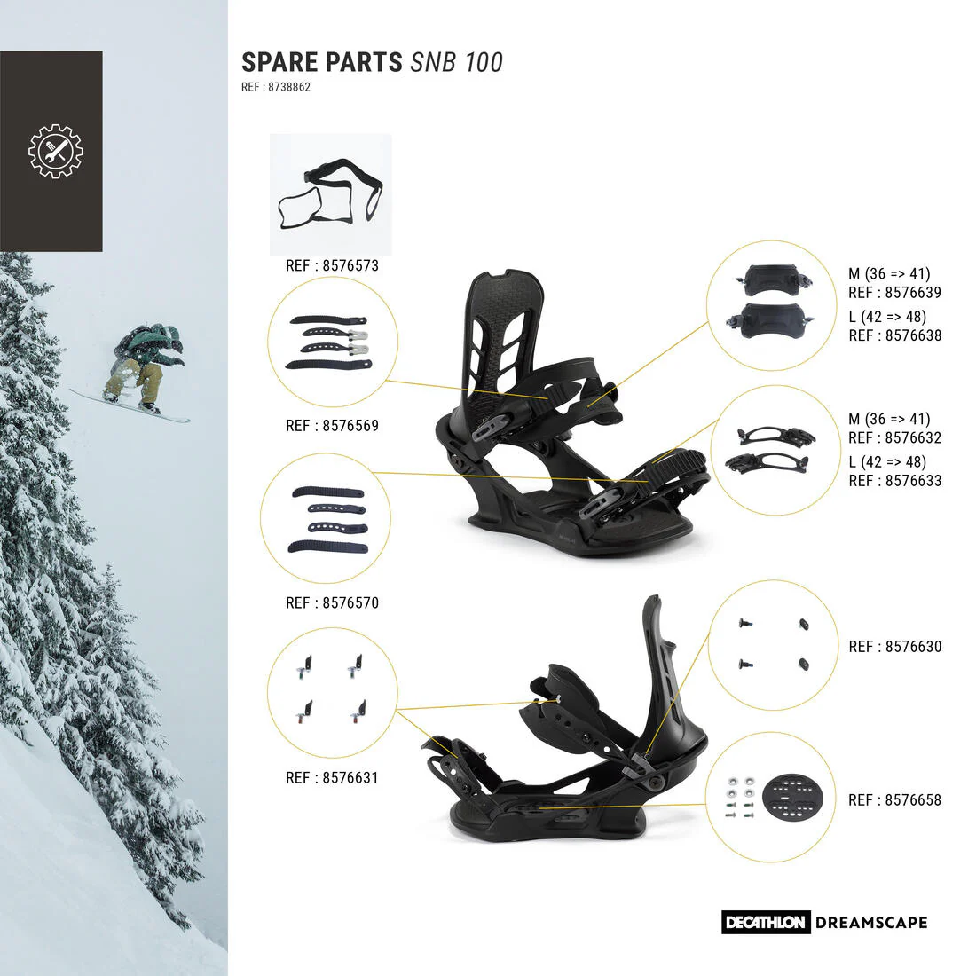 FIJACIONES SNOWBOARD HOMBRE SNB100 - Image 2