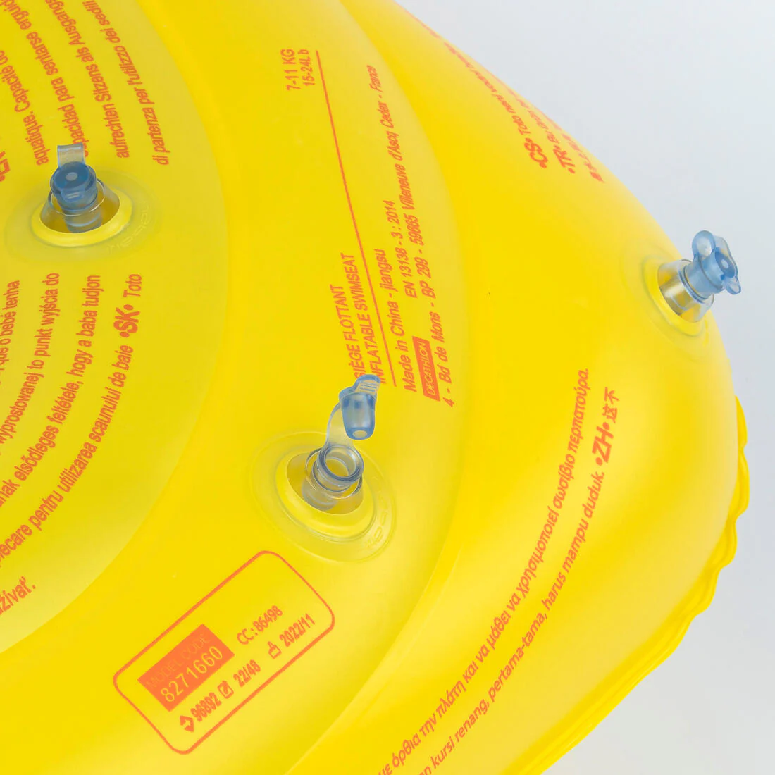 Flotador inflable bebés amarillo con asiento y asas - Image 6