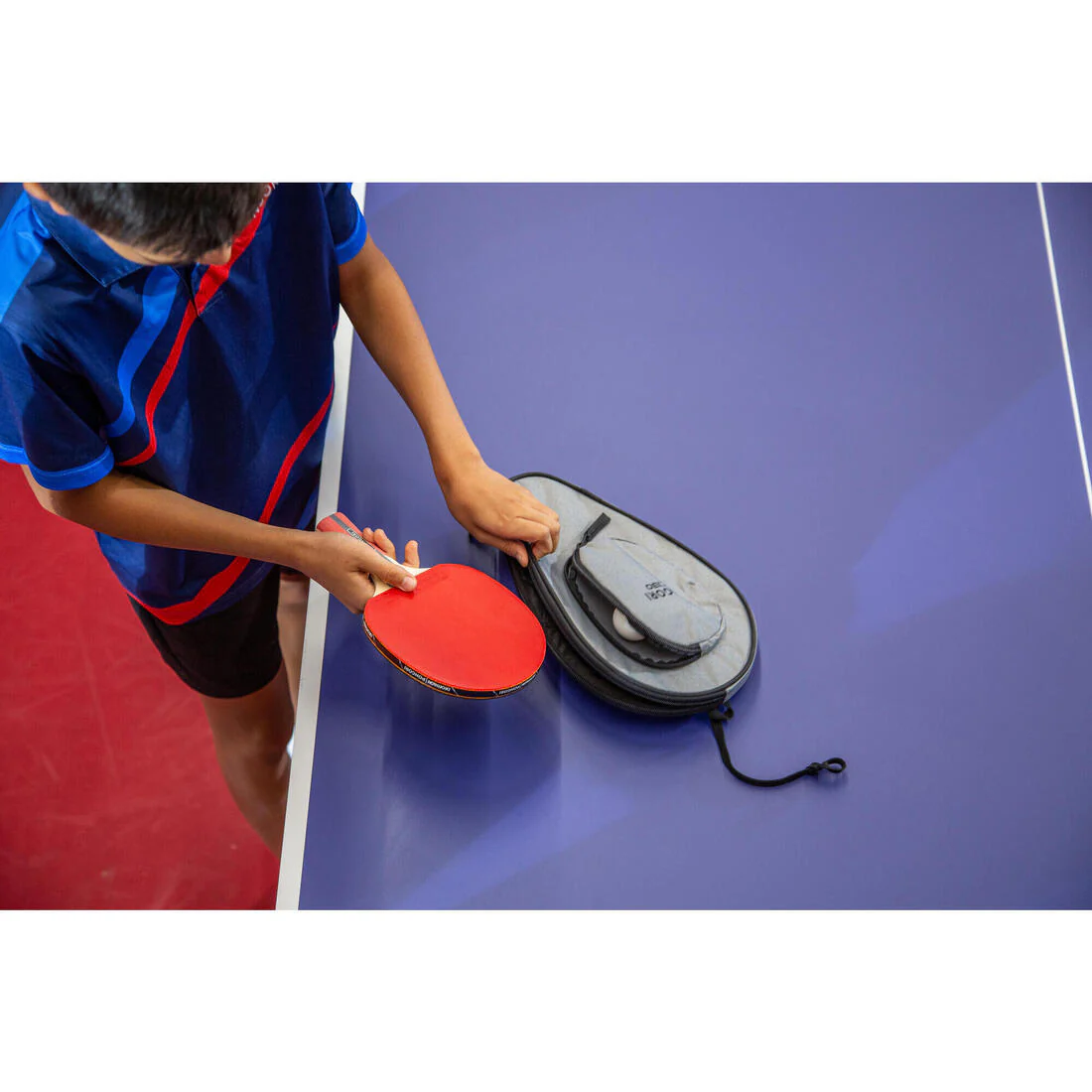 FUNDA DE PALETA DE PING PONG TTC130 GRIS CON BOLSILLO - Image 11