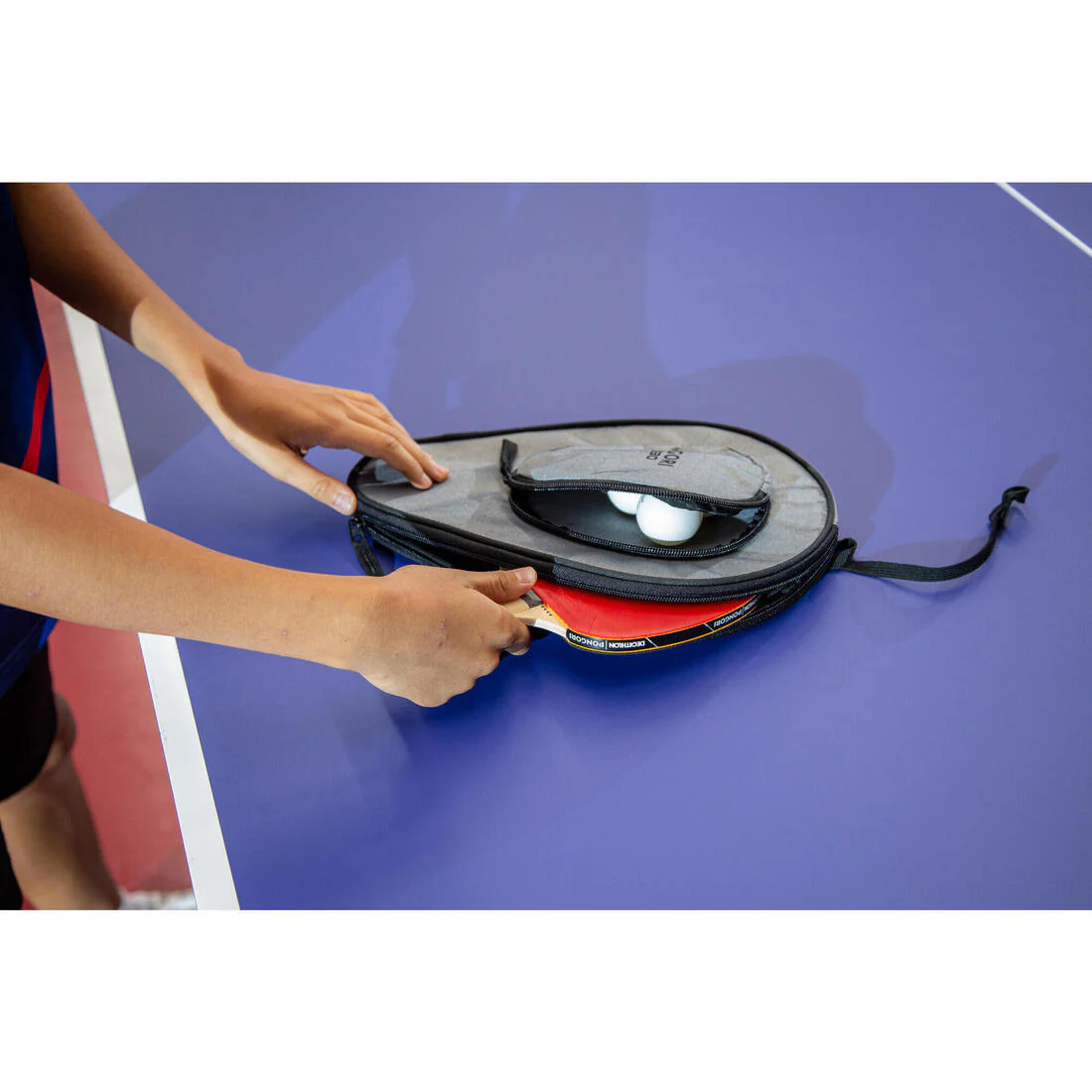 FUNDA DE PALETA DE PING PONG TTC130 GRIS CON BOLSILLO - Image 12