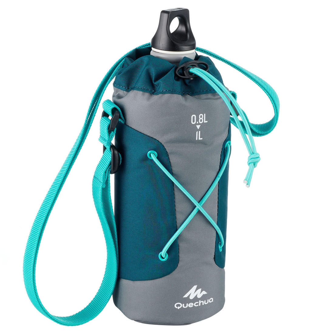 FUNDA PARA BOTELLA 0,75 A 1 LITRO GRIS/TURQUESA - Image 4