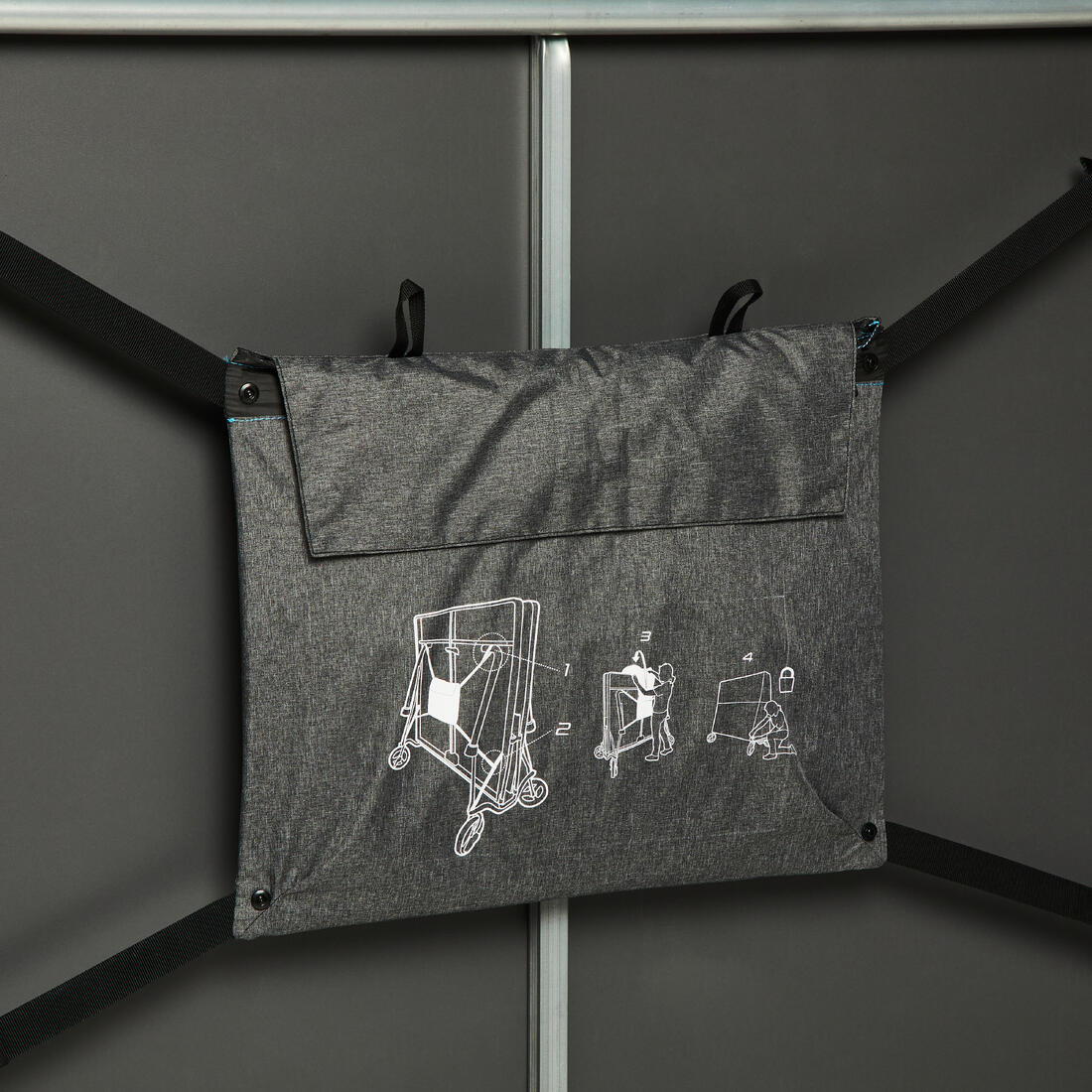 FUNDA PARA MESA DE PING PONG DE TAMAÑO ESTÁNDAR PLEGADA PPTC GRIS - Image 6