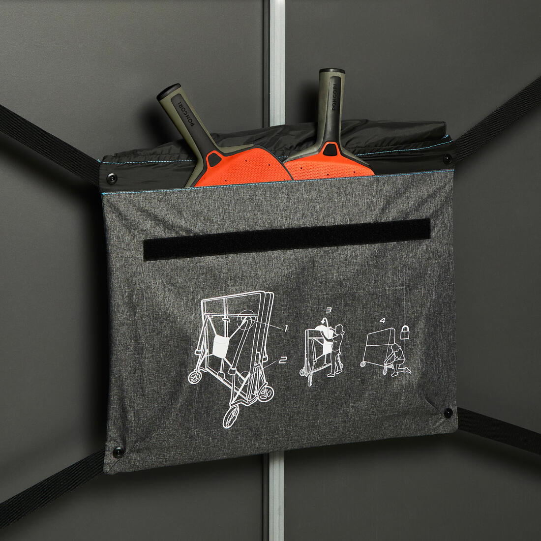 FUNDA PARA MESA DE PING PONG DE TAMAÑO ESTÁNDAR PLEGADA PPTC GRIS - Image 7
