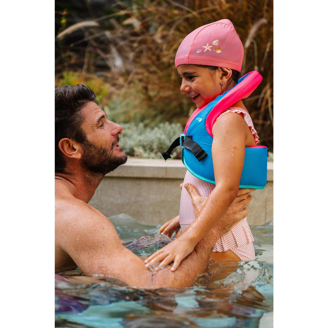 Gorro de natación bebé tela rosado con estampado - Image 14
