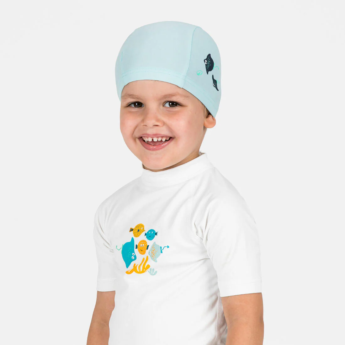 Gorro de natación bebé tela rosado con estampado - Image 4