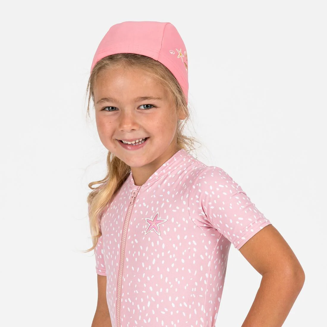 Gorro de natación bebé tela rosado con estampado - Image 6