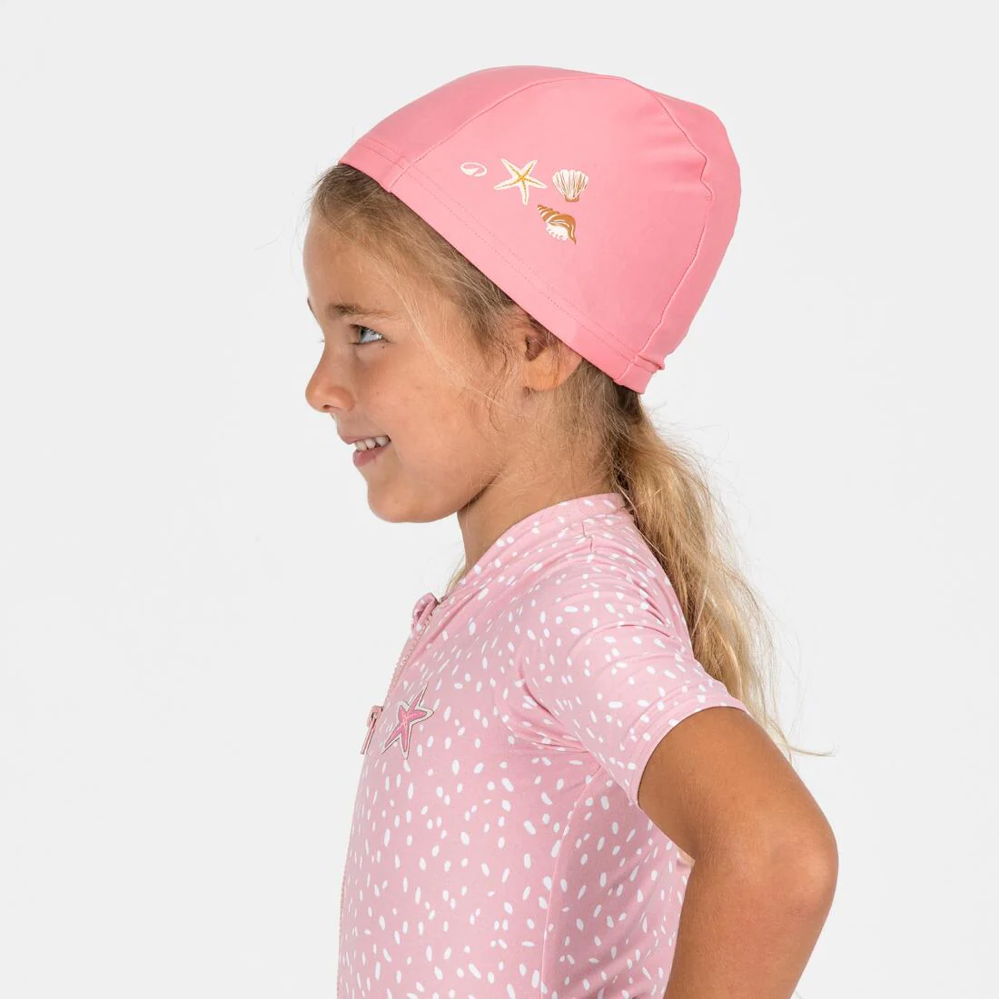 Gorro de natación bebé tela rosado con estampado - Image 7
