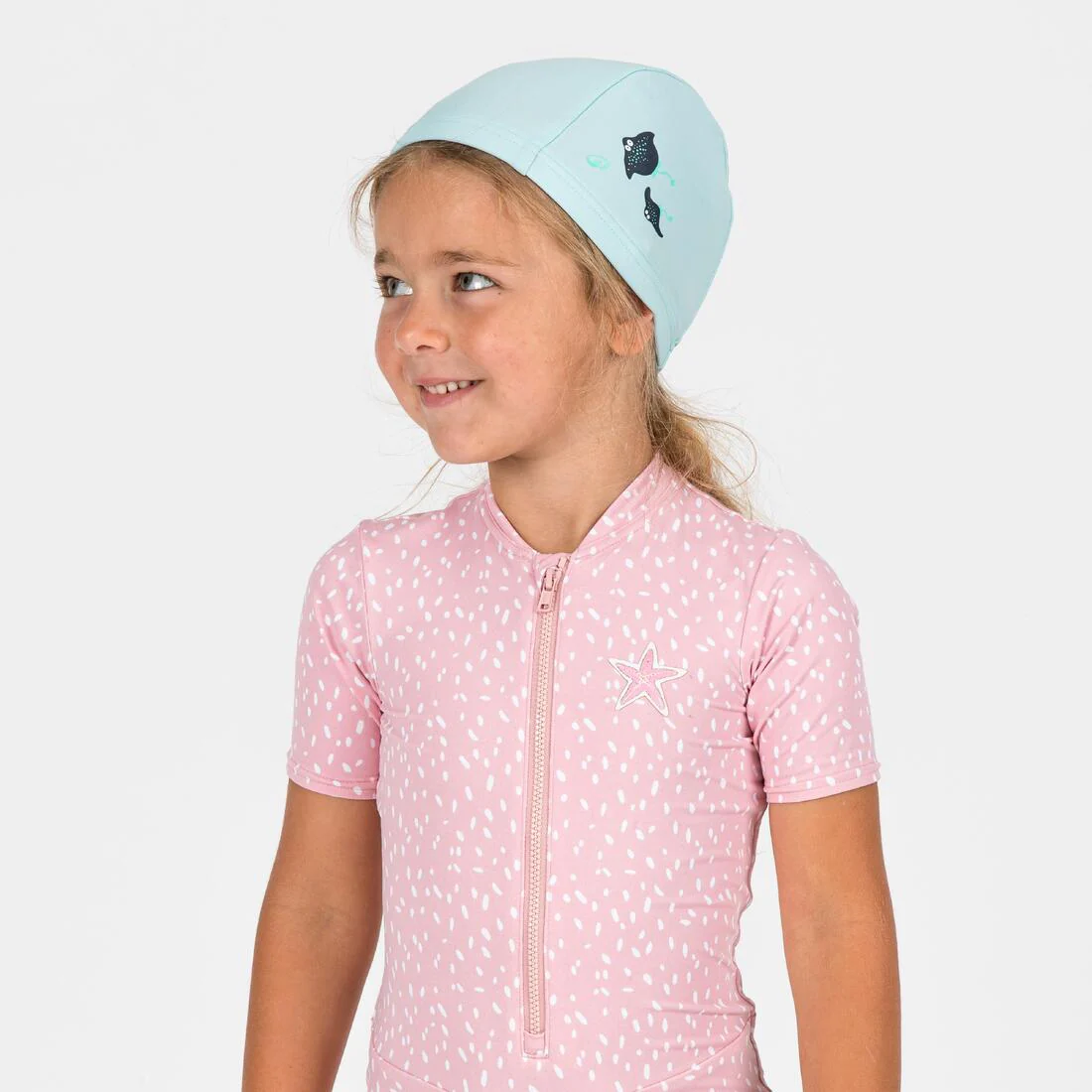 Gorro de natación bebé tela rosado con estampado - Image 8