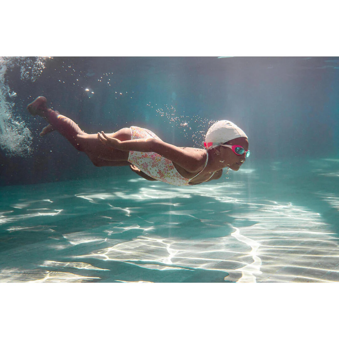 Gorro de natación niño tela blanco con estampado estrellas talla S - Image 15
