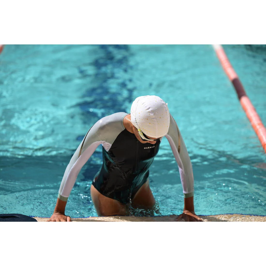 Gorro de natación niño tela blanco con estampado estrellas talla S - Image 21