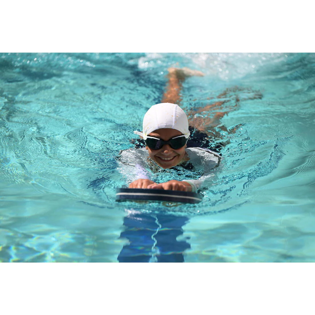 Gorro de natación niño tela blanco con estampado estrellas talla S - Image 23