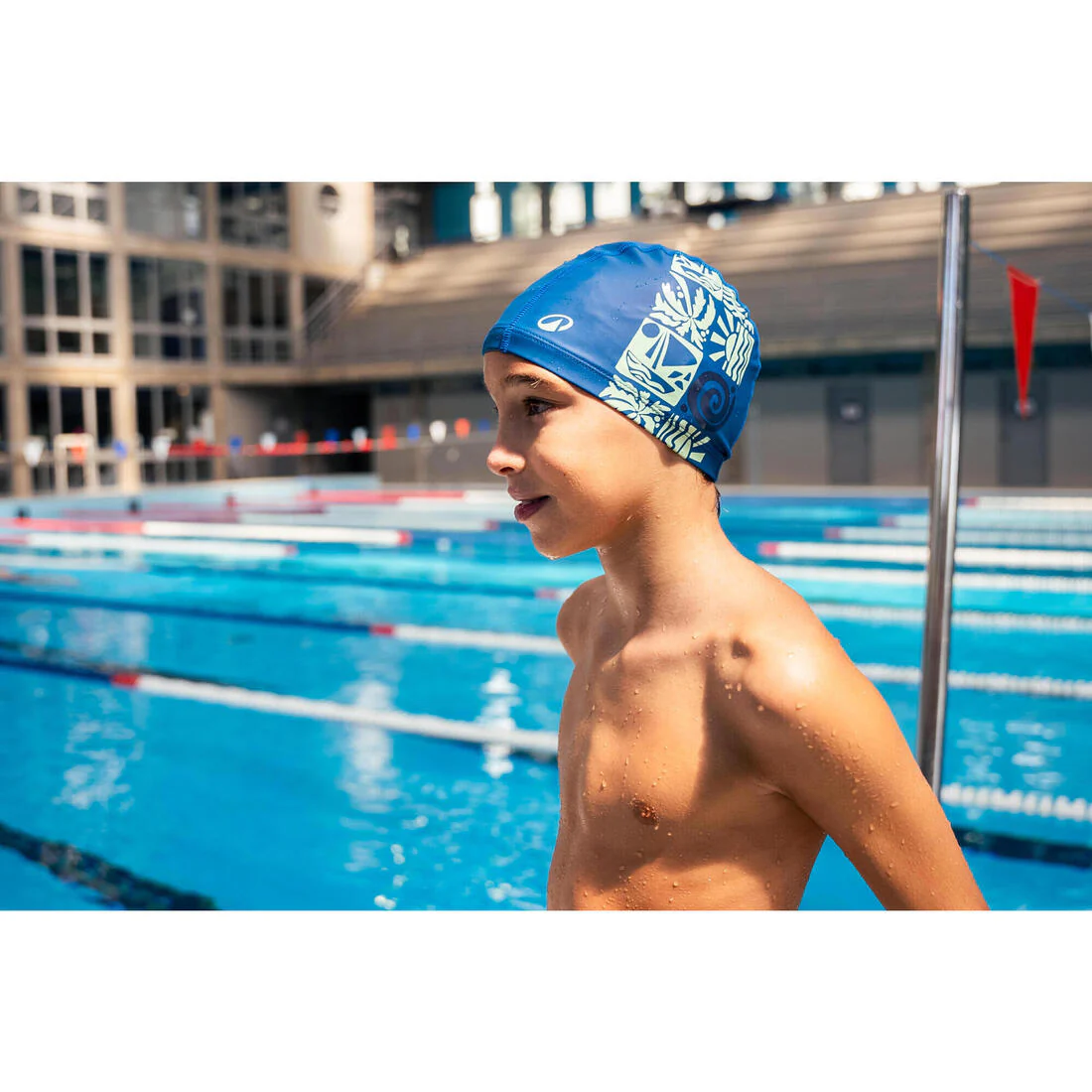 Gorro de natación niño tela blanco con estampado estrellas talla S - Image 9