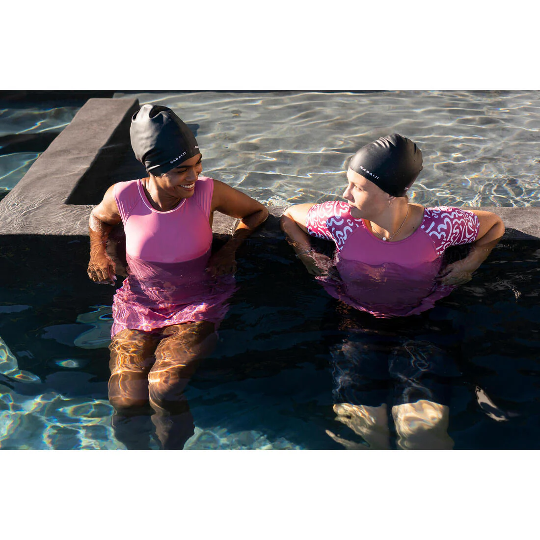 Gorro de natación silicona pelo largo rosado - talla única - Image 10