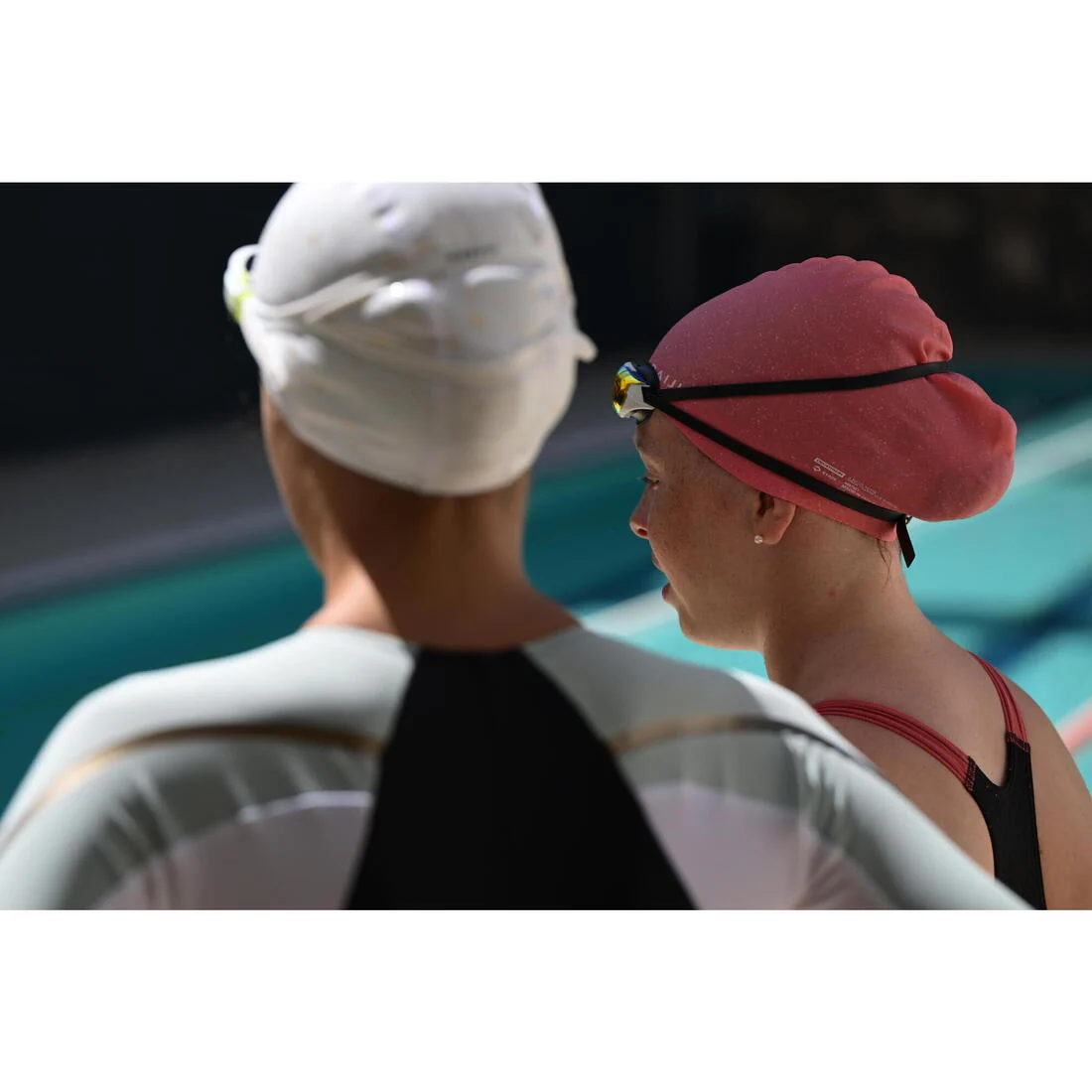 Gorro de natación silicona pelo largo rosado - talla única - Image 5