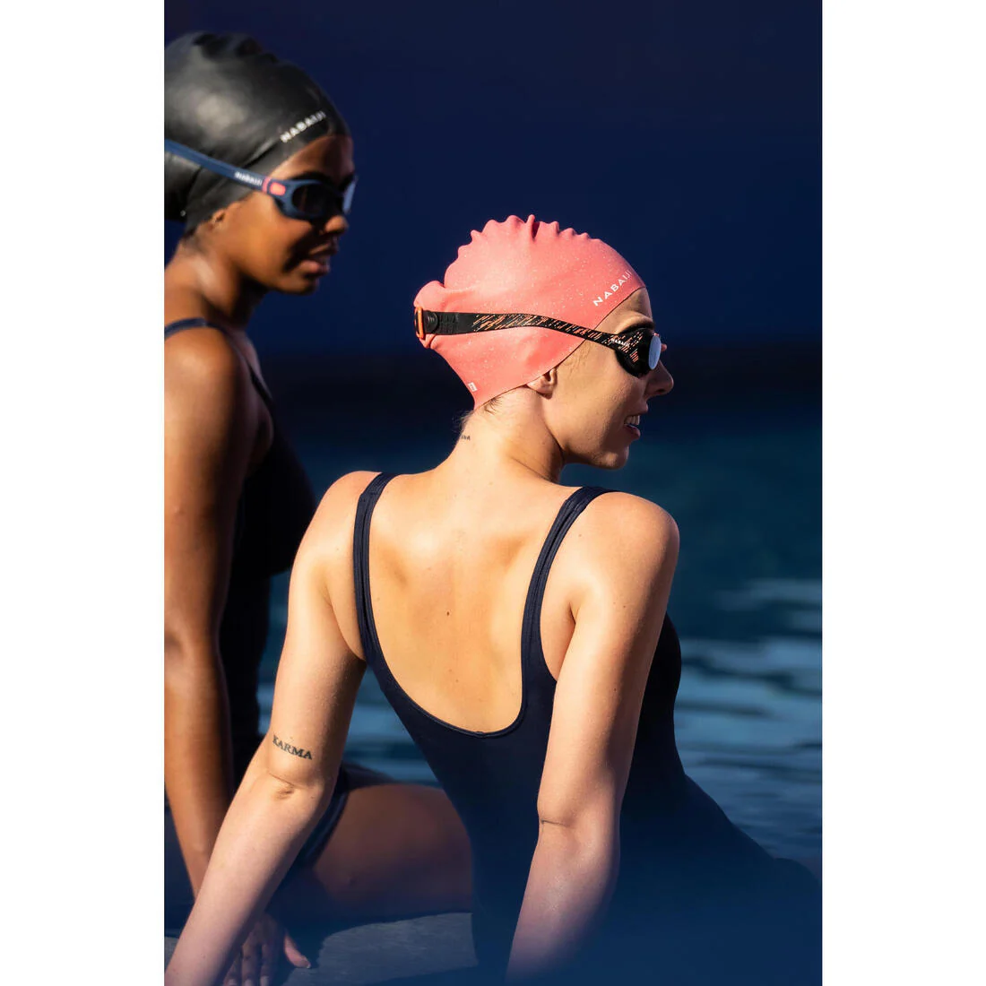 Gorro de natación silicona pelo largo rosado - talla única - Image 9