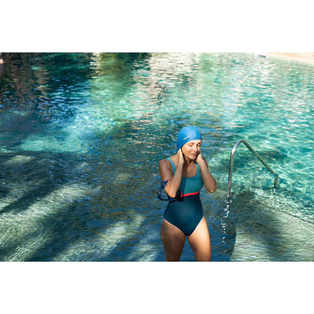 Gorro de natación tela revestido azul talla M - Image 4