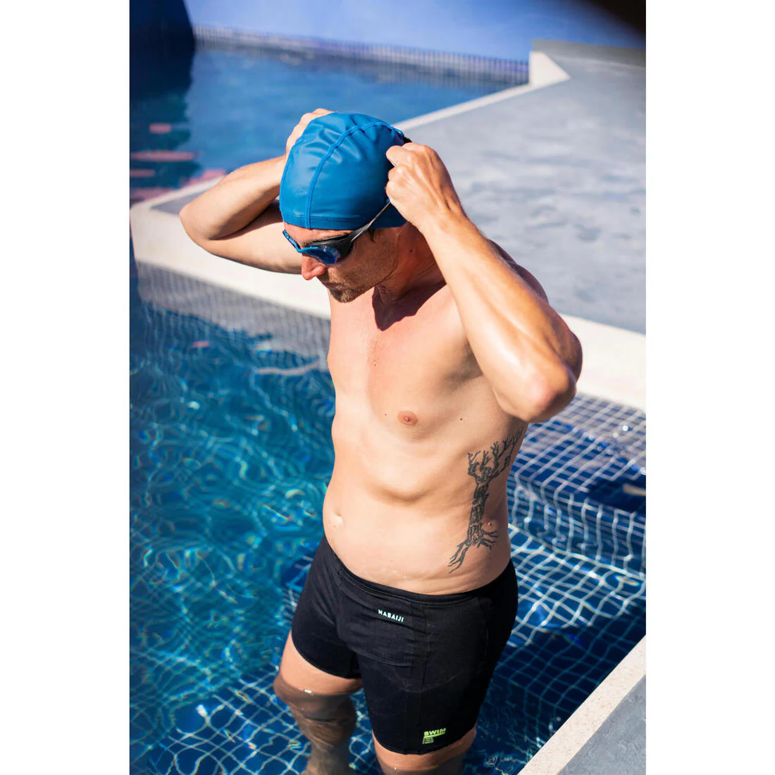 Gorro de natación tela revestido azul talla M - Image 6