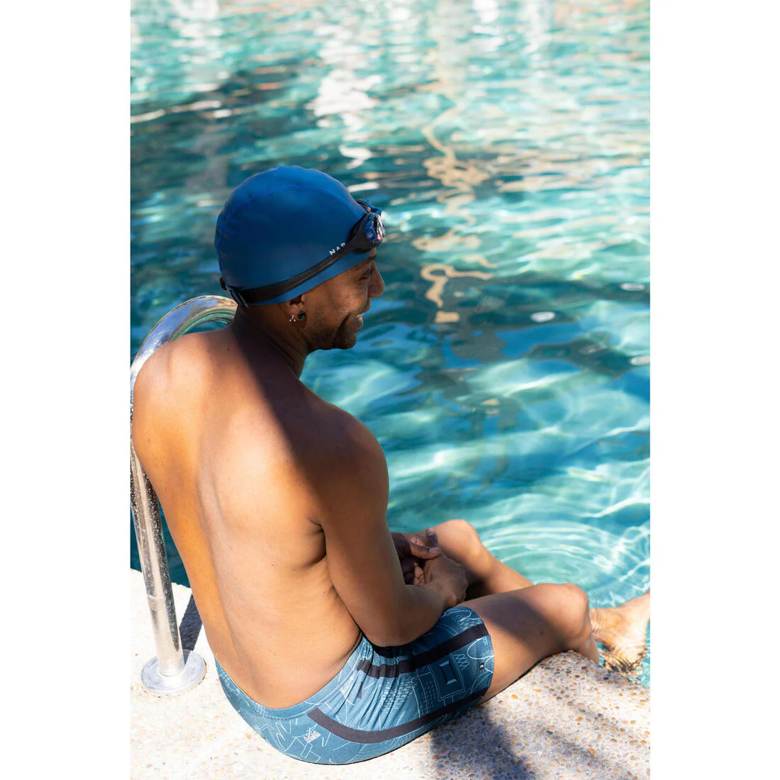 Gorro de natación tela revestido azul talla M - Image 7