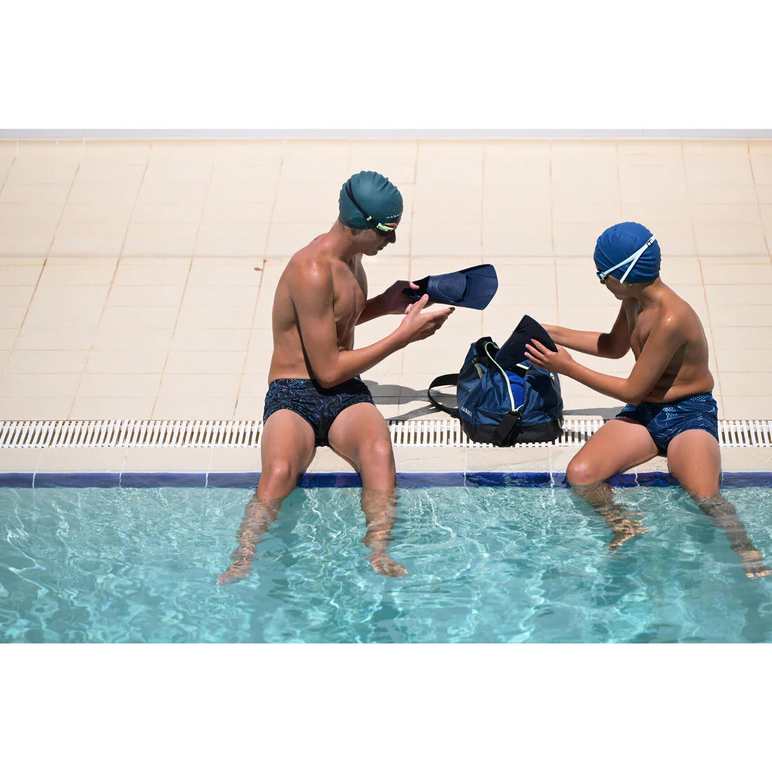 Gorro de natación tela revestido azul talla M - Image 9