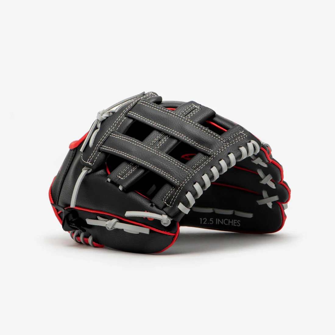 GUANTE DE BÉISBOL DE LANZAMIENTO PARA DIESTROS ADULTO BA100 NEGRO ROJO - Image 6