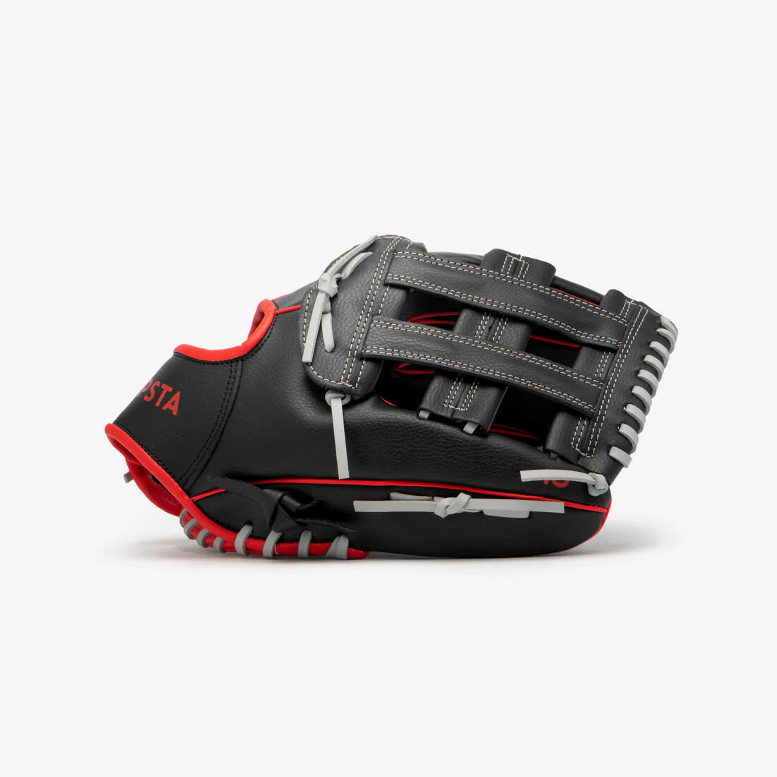 GUANTE DE BÉISBOL DE LANZAMIENTO PARA DIESTROS ADULTO BA100 NEGRO ROJO - Image 9