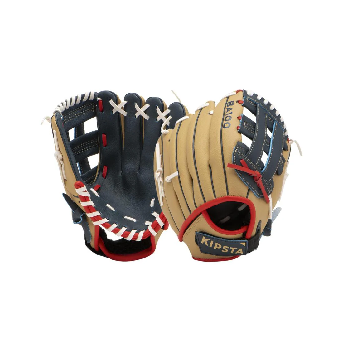 GUANTE DE BÉISBOL DE LANZAMIENTO PARA DIESTROS NIÑO BA100 AZUL BEIGE - Image 4