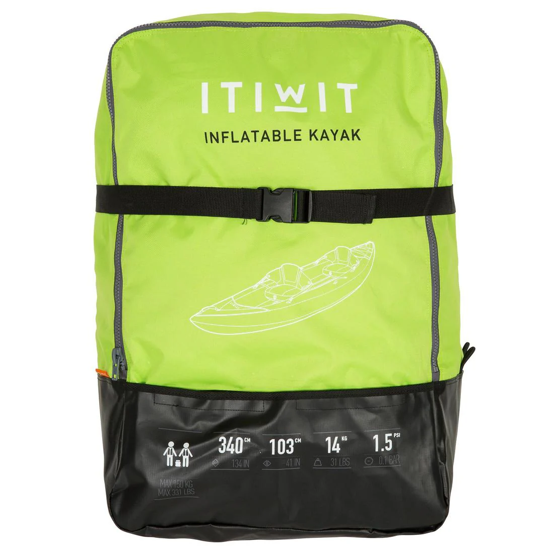 Kayak inflable 1-2 plazas verde - Image 15