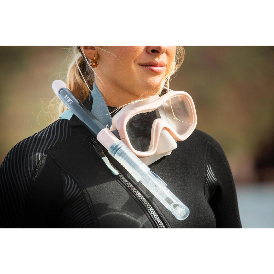 Kit Buceo Máscara + Tubo Snorkel 100 Adulto Rosado - Image 13