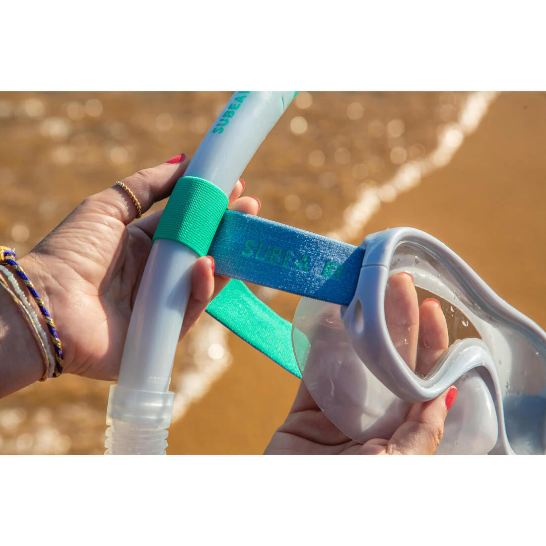 Kit Buceo Máscara + Tubo Snorkel 100 Adulto Rosado - Image 14