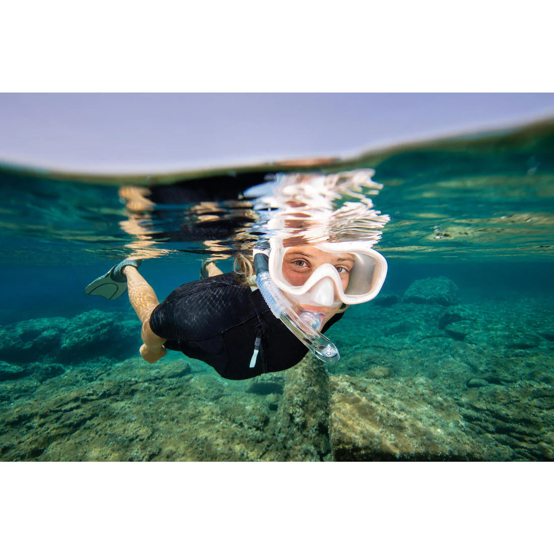 Kit Buceo Máscara + Tubo Snorkel 100 Adulto Rosado - Image 16