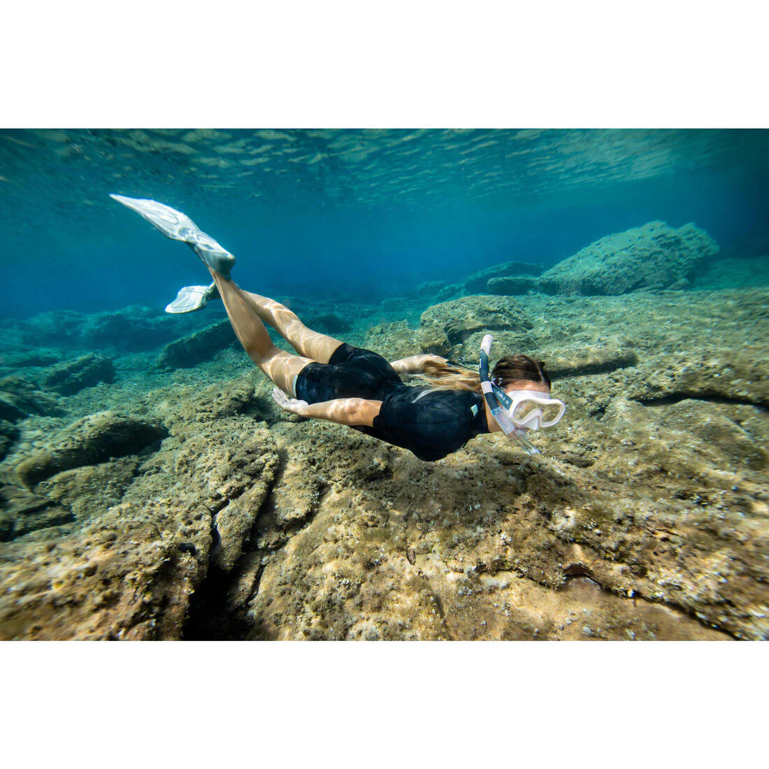 Kit Buceo Máscara + Tubo Snorkel 100 Adulto Rosado - Image 17