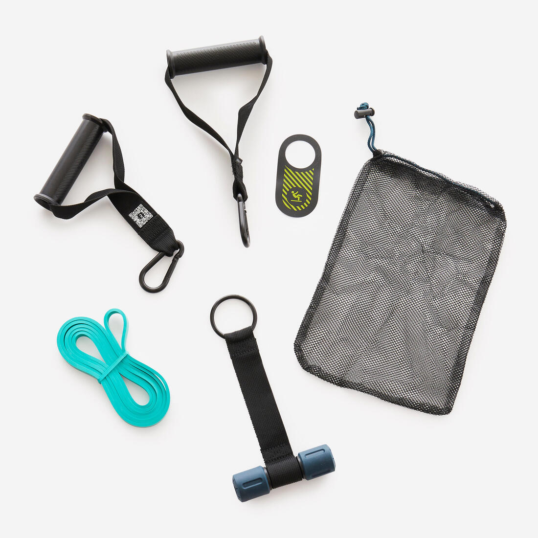 KIT RESISTENCIA MUSCULACIÓN AGARRADERAS + FIJACIÓN PUERTA + BANDA ELÁSTICA 15 KG - Image 5