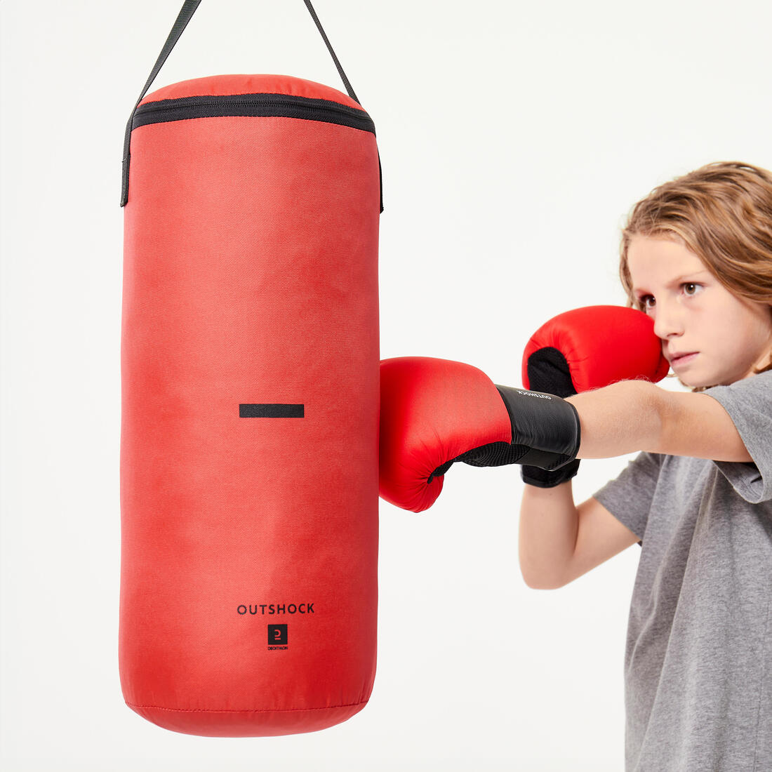 KIT SACO BOXEO + GUANTES NIÑOS ROJO - Image 4