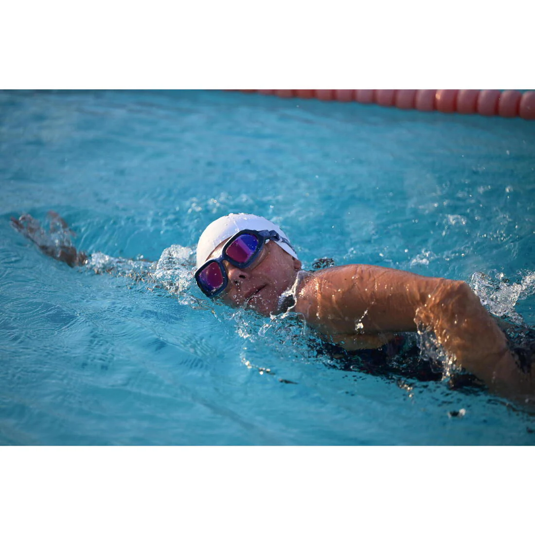 Lentes de natación azul blanco talla S - ACTIVE cristales espejados - Image 7
