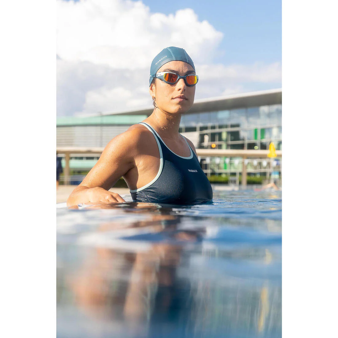 Lentes de natación azul blanco talla S - SPIRIT cristales espejados - Image 6